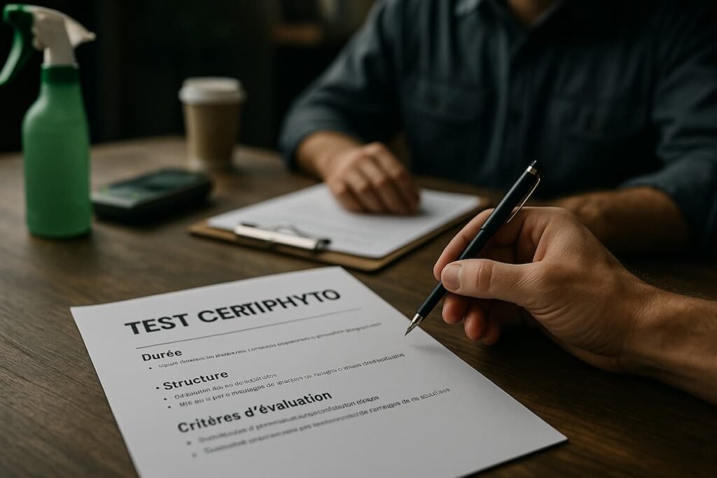 Test Certiphyto : durée, structure et critères d’évaluation