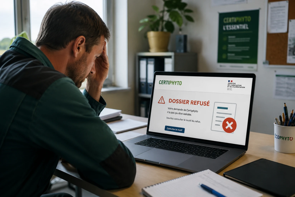 Votre demande de Certiphyto a été refusée